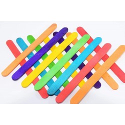 Colored wooden sticks 1.5*15 cm, ice cream, 100 pieces